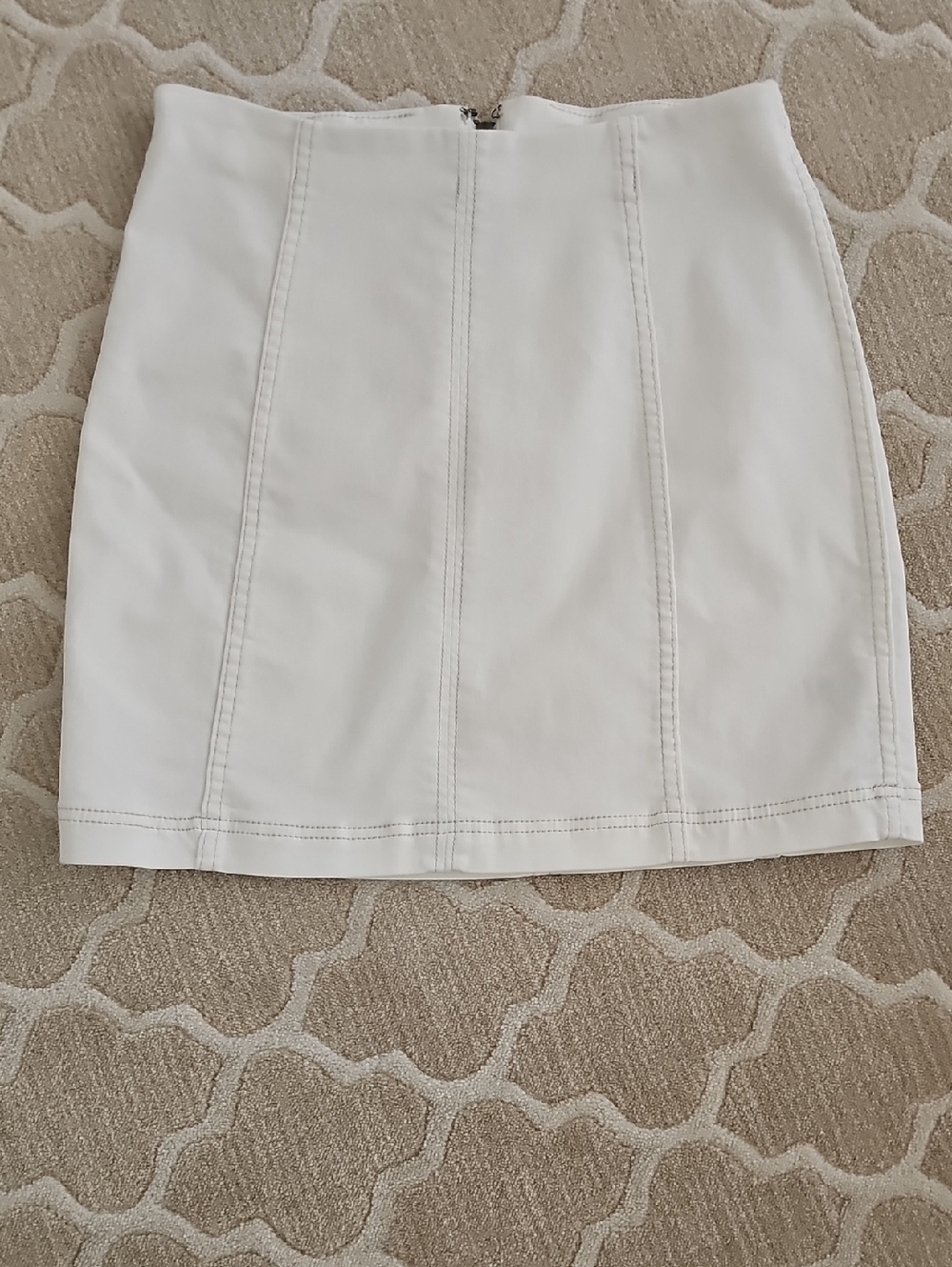 Free People Cream (Off White) Denim Paneled Mini Skirt, Size 10